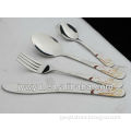 Newly design stainless steel dinnerware with flower patterns